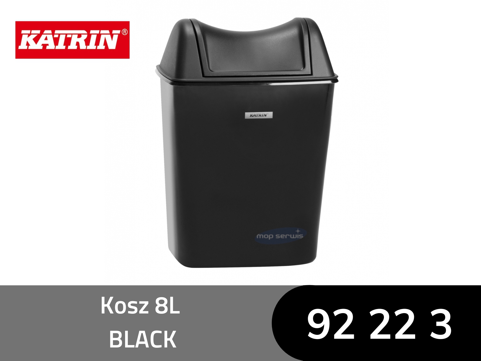 Kosz 8L KATRIN 92223 Kompaktowy wytrzymały Tworzywo ABS